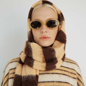 Scandi Striped Brown and Cream Scarf